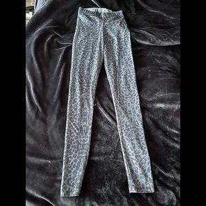 BLACK/GREY VELVET LEOPARD LEGGINGS